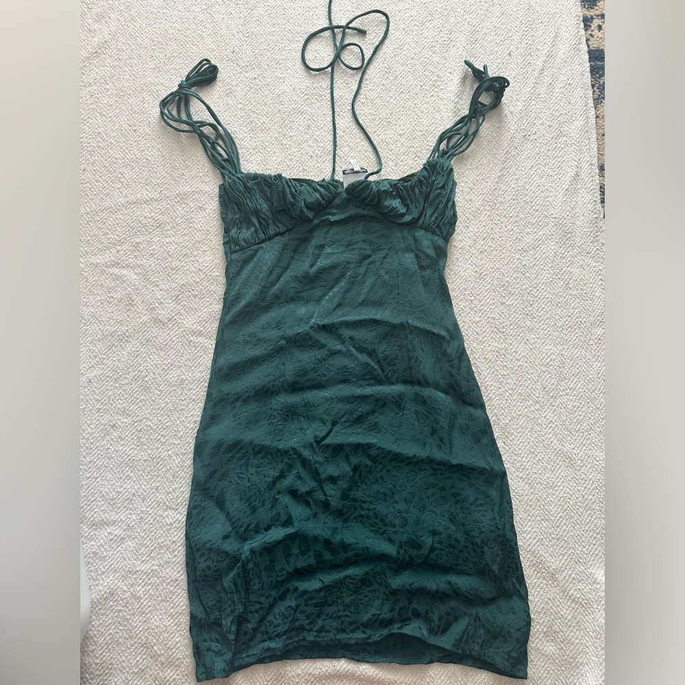 Green mini dress